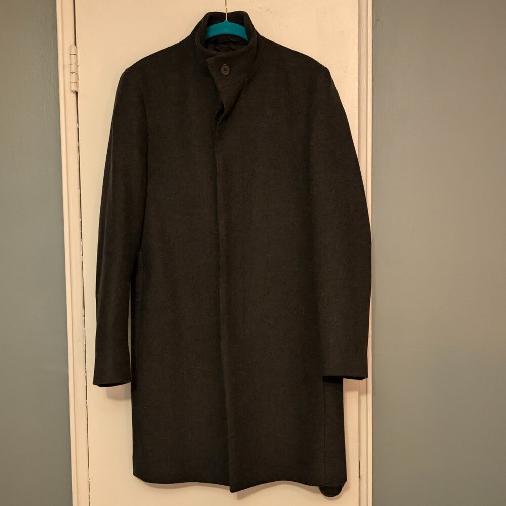 Theory Single-Breasted Coat in Wool Melton